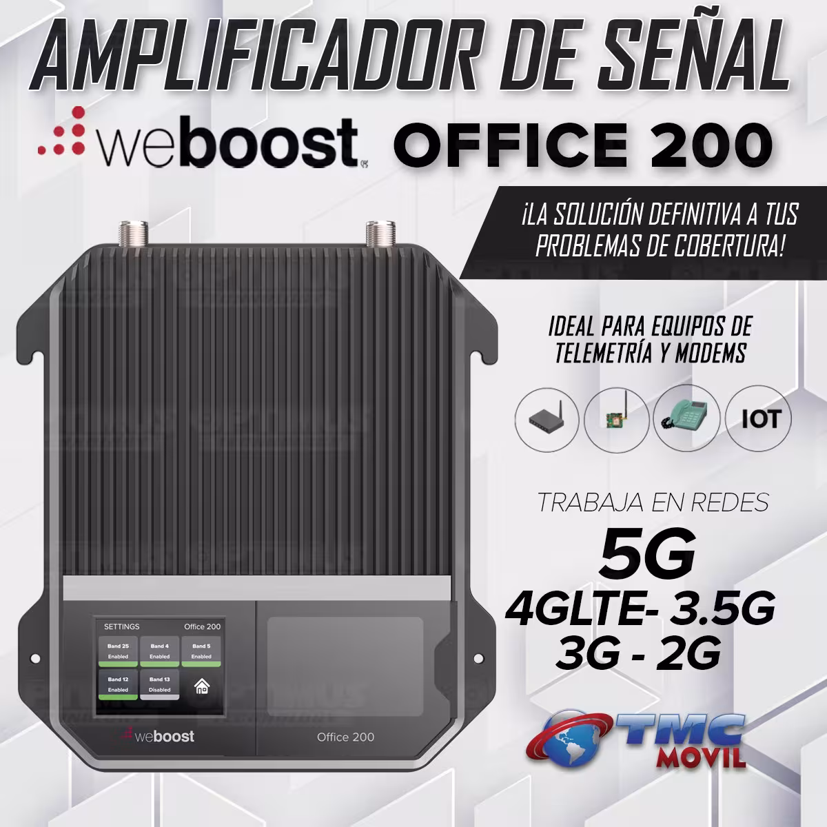 KIT Amplificador De Señal Celular weBoost Office 200 (530047) Repetidor Redes 5G 4GLTE con antenas | WEBOOST COLOMBIA | 669650 |