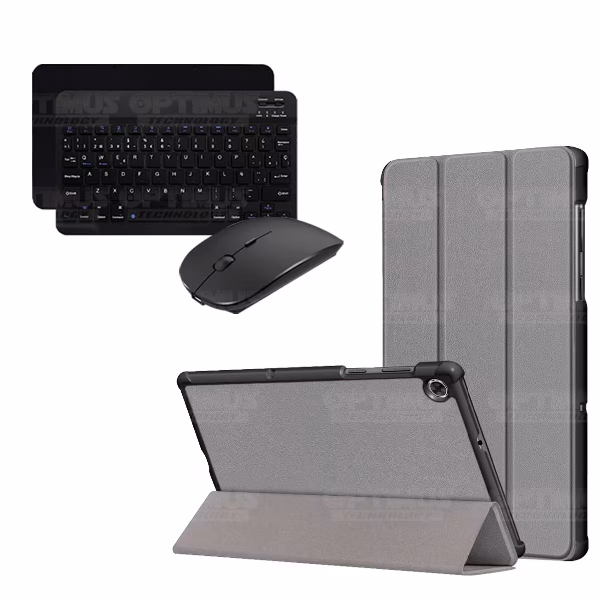 Kit Case Forro Protector + Teclado y Mouse Ratón Bluetooth para Tablet Lenovo M10 Plus Tb-x606f