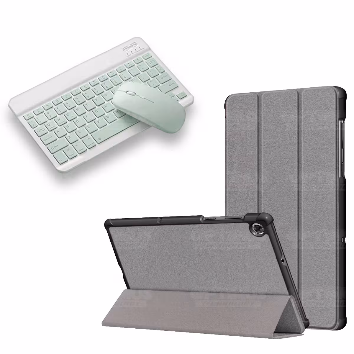 Kit Case Forro Protector + Teclado y Mouse Ratón Bluetooth para Tablet Lenovo M10 Plus Tb-x606f