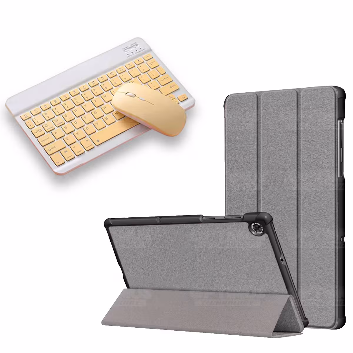 Kit Case Forro Protector + Teclado y Mouse Ratón Bluetooth para Tablet Lenovo M10 Plus Tb-x606f