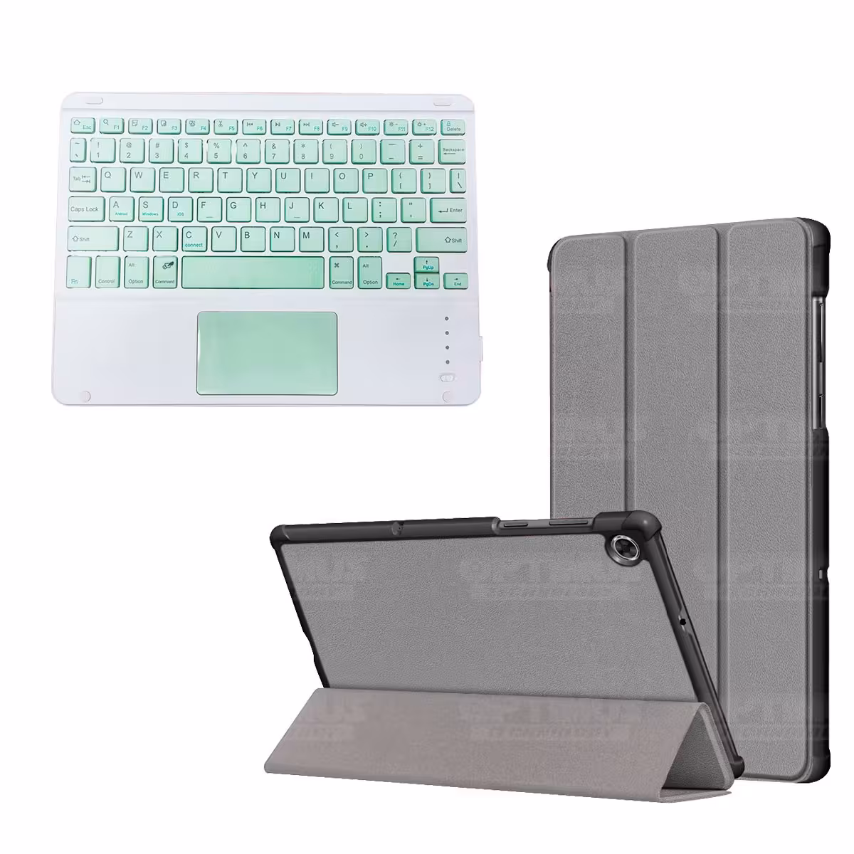 Kit Case Folio Protector + Teclado Mouse Touchpad Bluetooth para Tablet Lenovo M10 Plus Tb-x606f