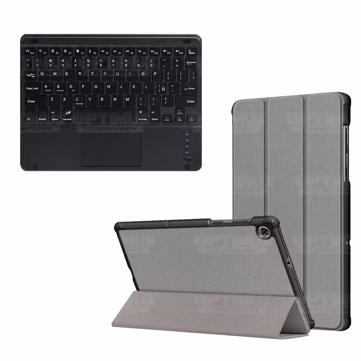 Kit Case Folio Protector + Teclado Mouse Touchpad Bluetooth para Tablet Lenovo M10 Plus Tb-x606f