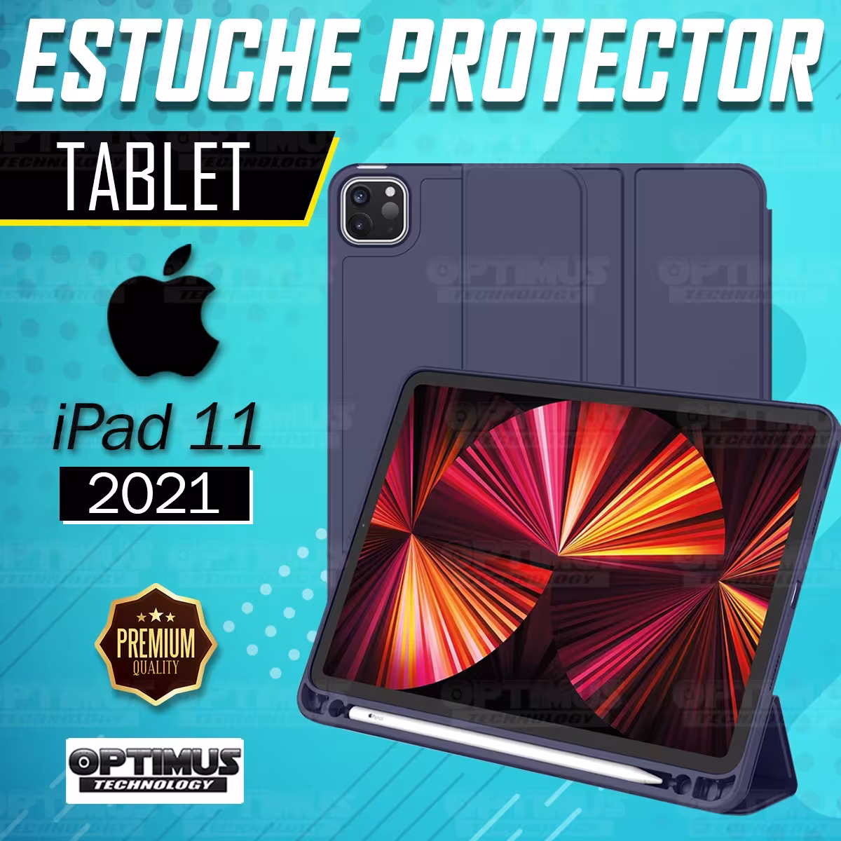 Estuche Case Protector Con Tapa Tablet IPad 11 2021 con portalápiz | OPTIMUS TECHNOLOGY™ | EST-IPD-11-2021 |