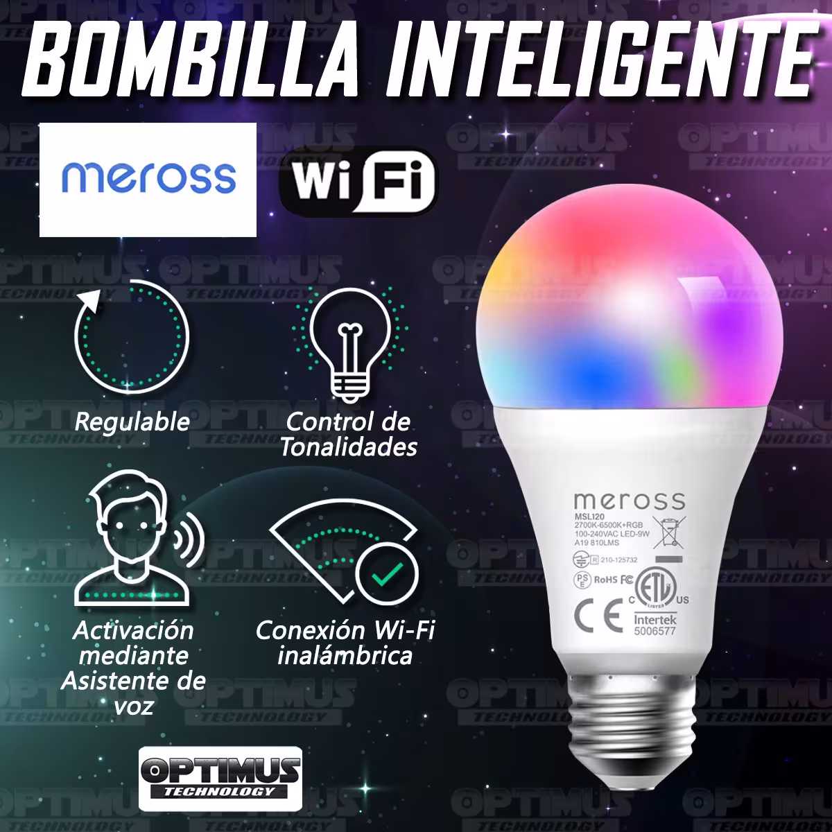Bombilla inteligente Wi-Fi Meross Bulb compatible con google Assistance Amazon Alexa Apple Home Kit | MEROSS COLOMBIA | MRS-BM |
