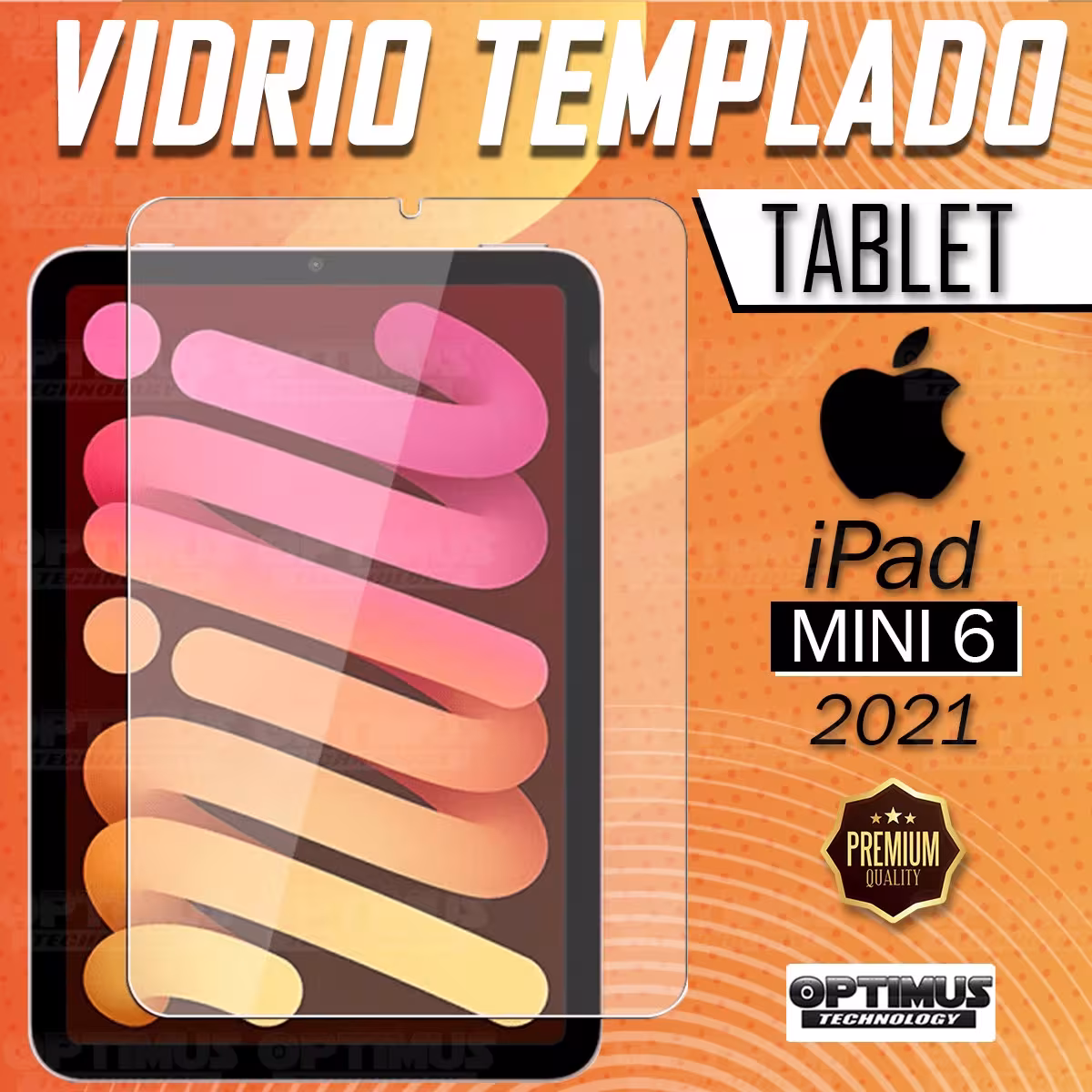 Vidrio Cristal Templado Protector Tablet IPad Mini 6 2021 | OPTIMUS TECHNOLOGY™ | VTP-IPD-MNI-6 |