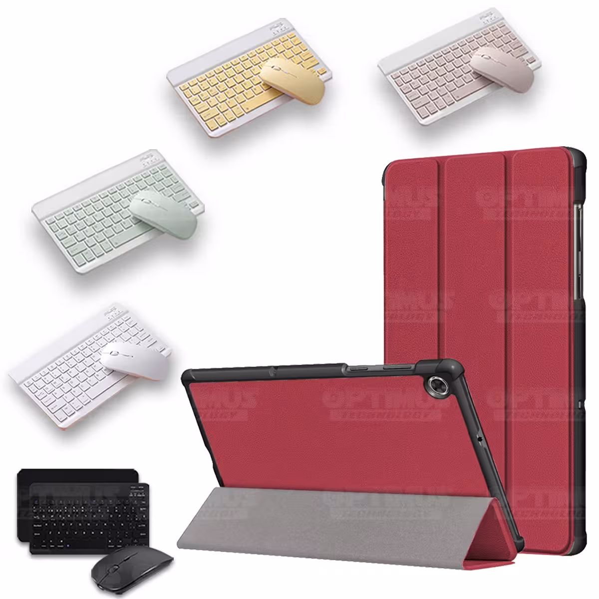 Kit Case Forro Protector + Teclado y Mouse Ratón Bluetooth para Tablet Lenovo M10 Plus Tb-x606f OPTIMUS TECHNOLOGY™ - 14