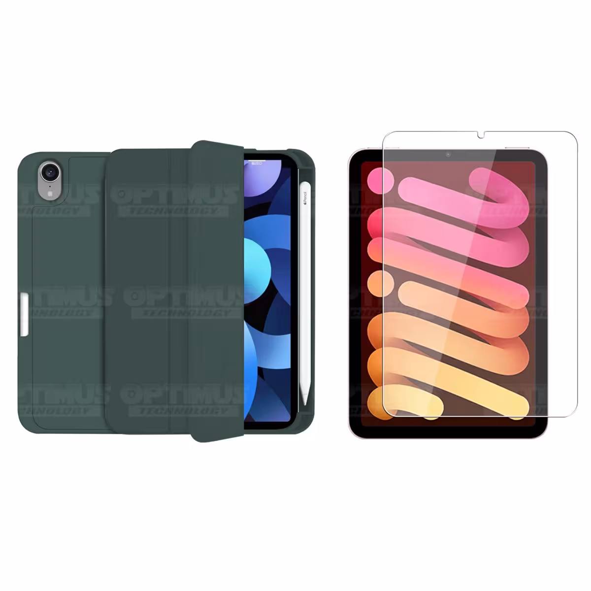 Kit Vidrio templado y Estuche Protector con portalápiz antigolpes Tablet IPad Mini 6 2021 OPTIMUS TECHNOLOGY™ - 21