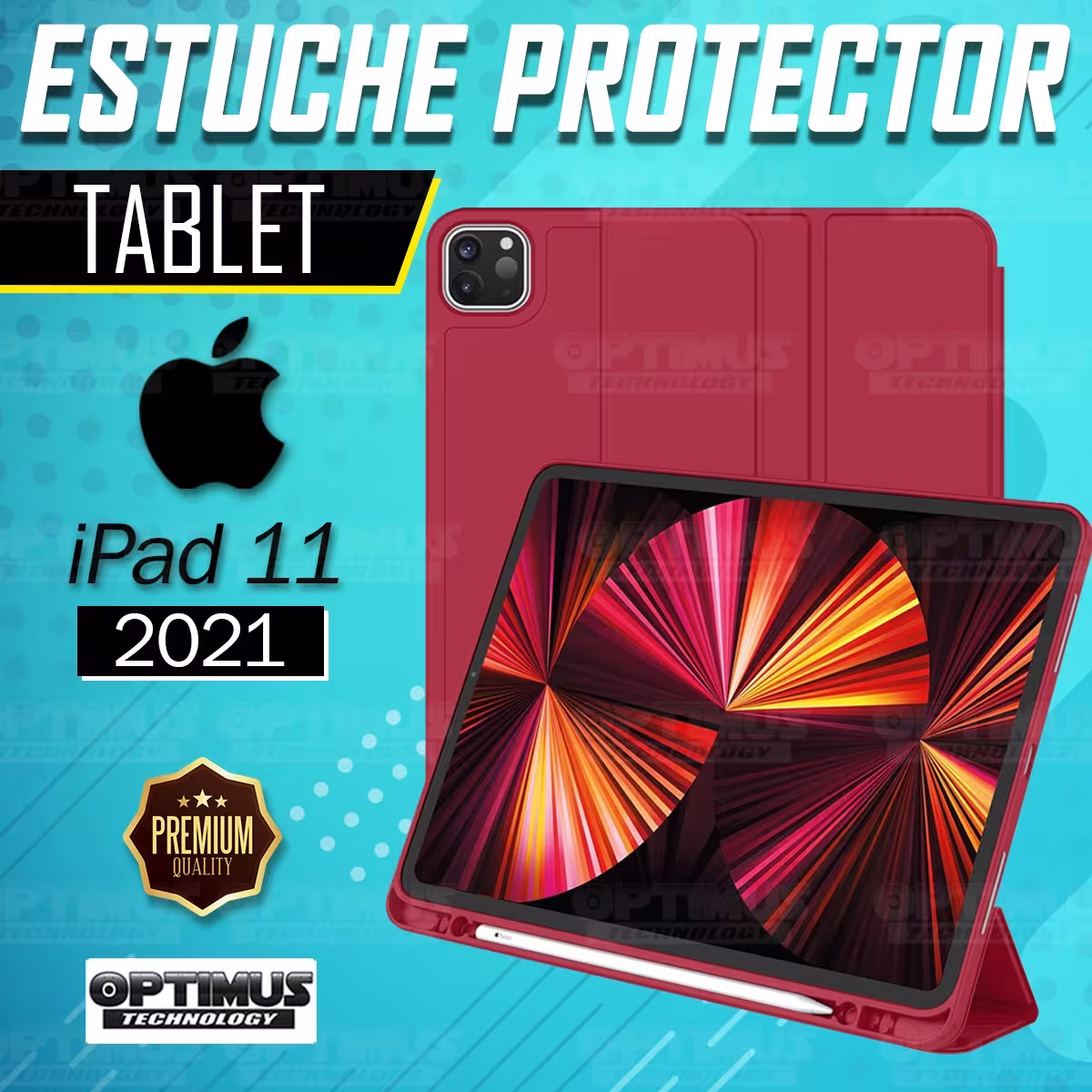 Estuche Case Protector Con Tapa Tablet IPad 11 2021 con portalápiz | OPTIMUS TECHNOLOGY™ | EST-IPD-11-2021 |