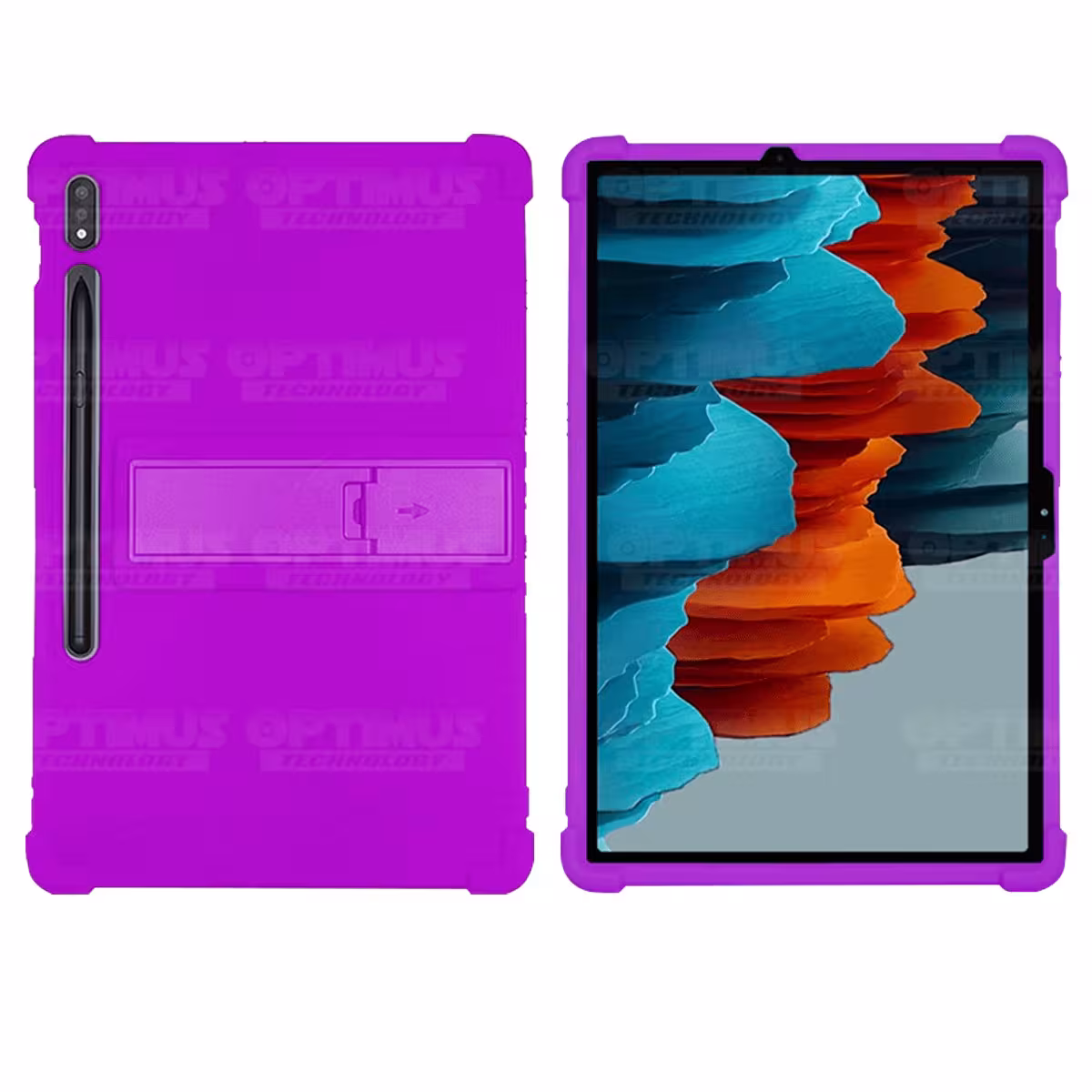 Estuche Case protector de goma Tablet Samsung Galaxy Tab S7 FE 12,4" Pulgadas Anti golpes con soporte