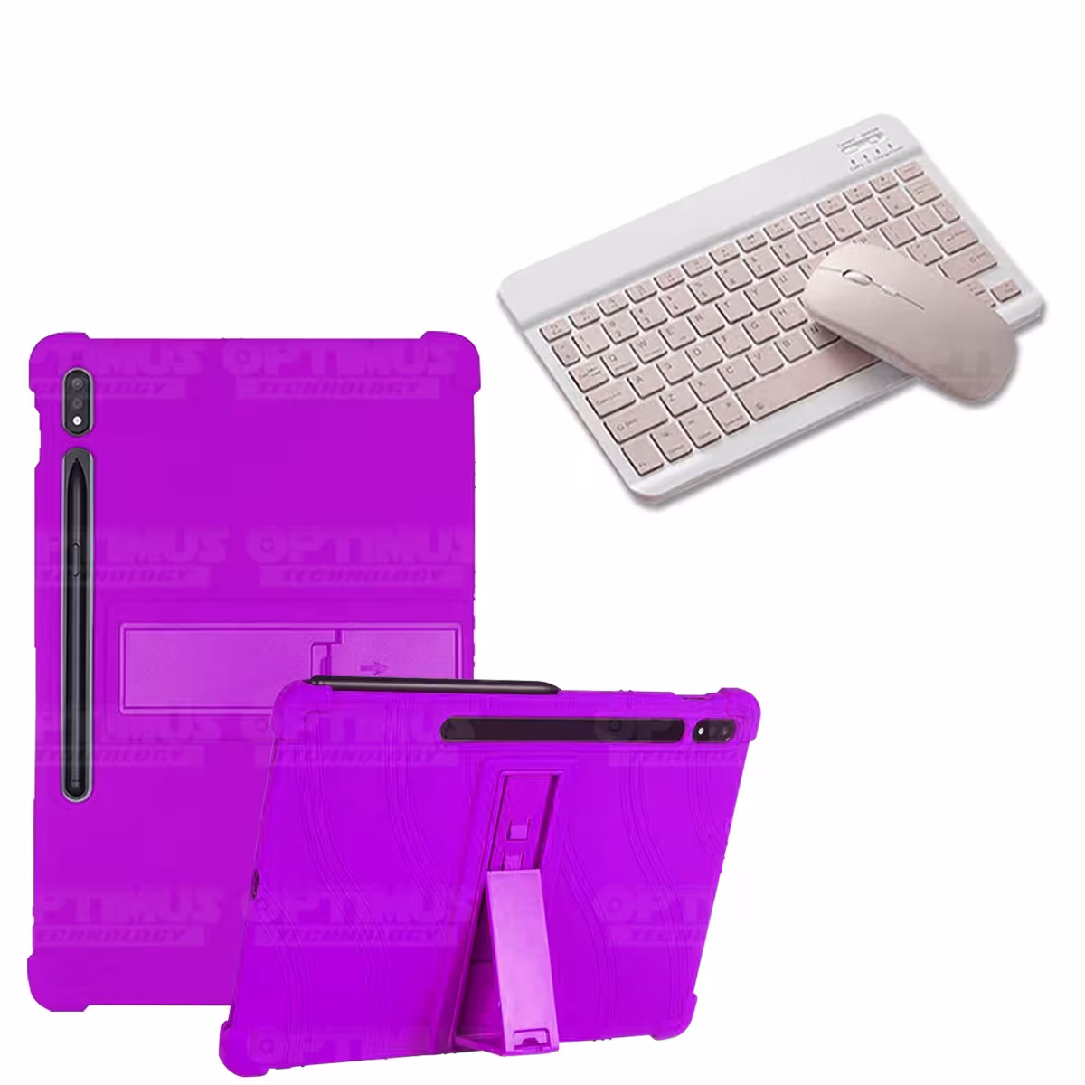 Kit Case Forro Protector Antigolpes + Teclado y Mouse Ratón Bluetooth para Tablet Samsung Galaxy Tab S7 FE 12,4" Pulgadas