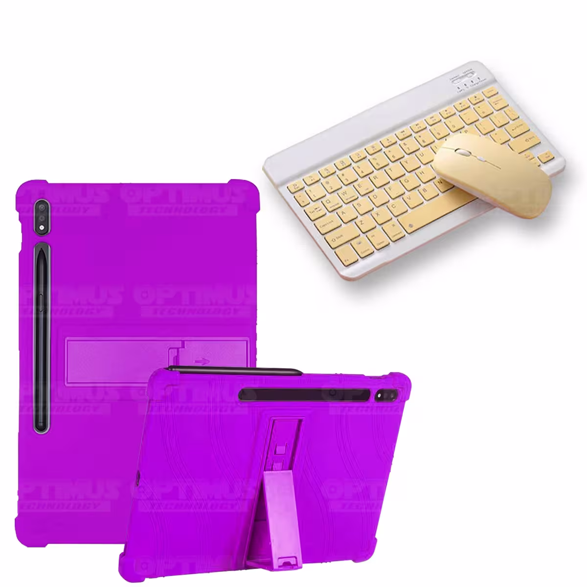 Kit Case Forro Protector Antigolpes + Teclado y Mouse Ratón Bluetooth para Tablet Samsung Galaxy Tab S7 FE 12,4" Pulgadas