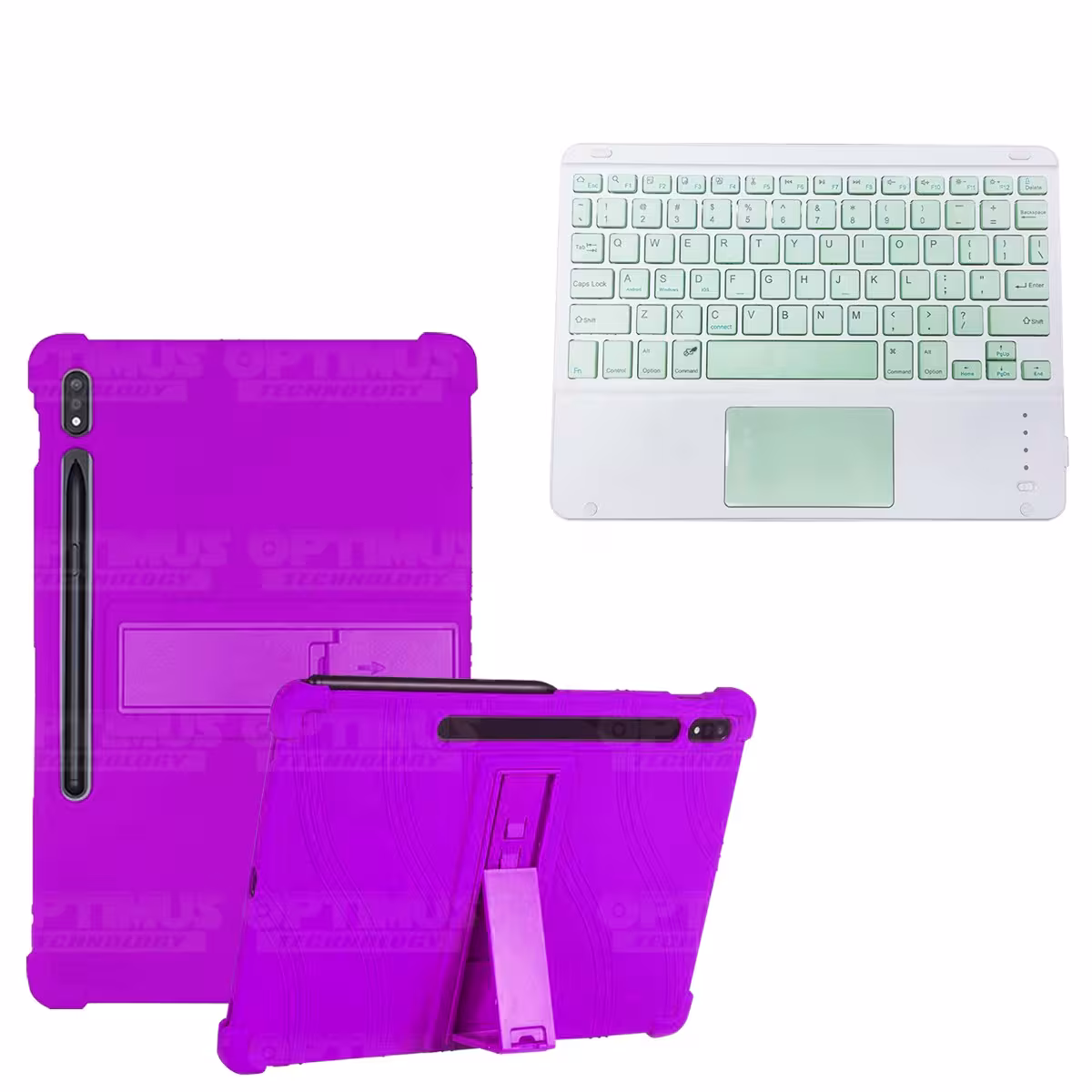 Kit Case Estuche Protector Antigolpes + Teclado Mouse Touchpad Bluetooth para Tablet Samsung Galaxy Tab S7 FE 12,4" Pulgadas