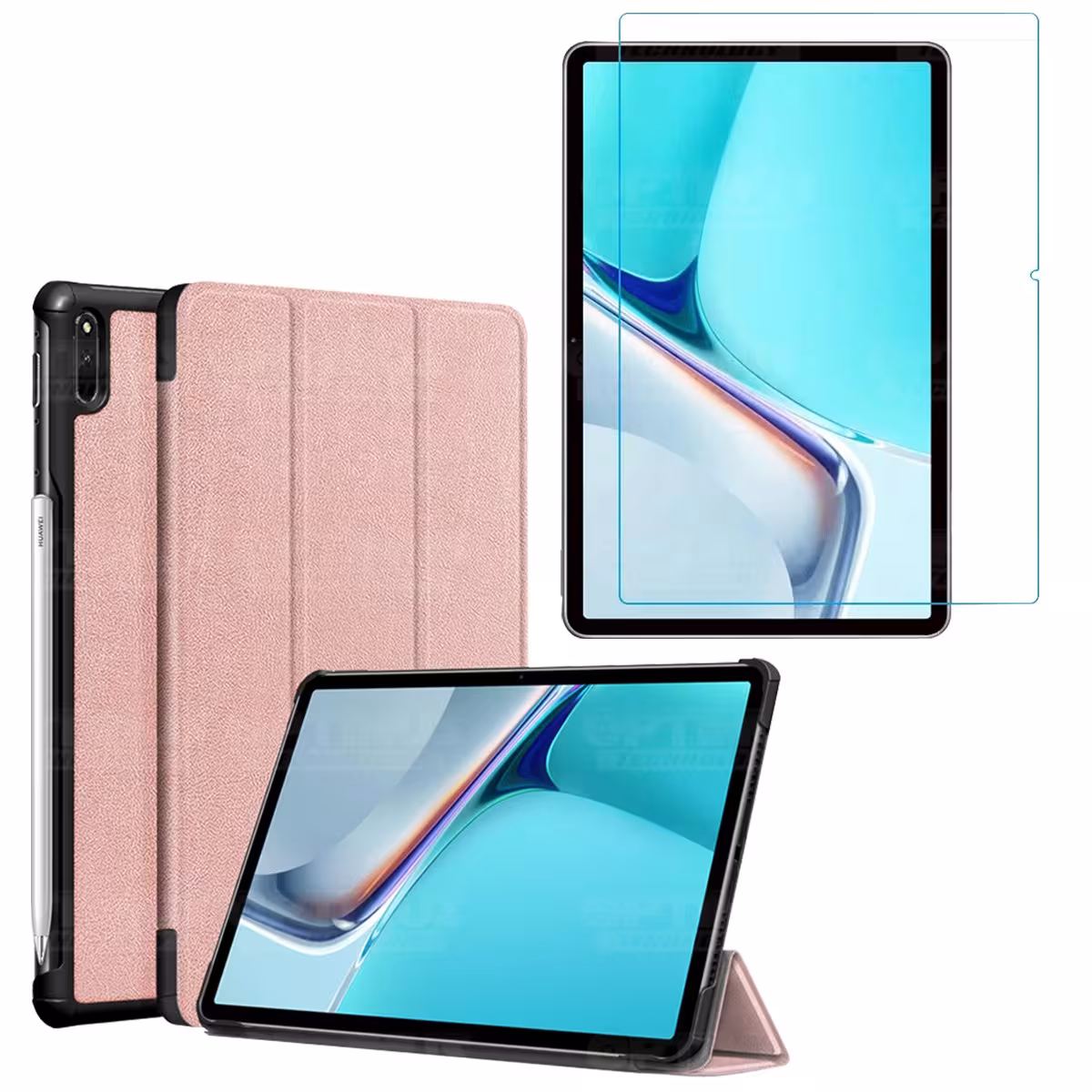 Kit Vidrio Cristal Templado Y Estuche Case Protector para Tablet Huawei MatePad 11 2021 DBY-W09 - DBY-L09 OPTIMUS TECHNOLOGY™ -