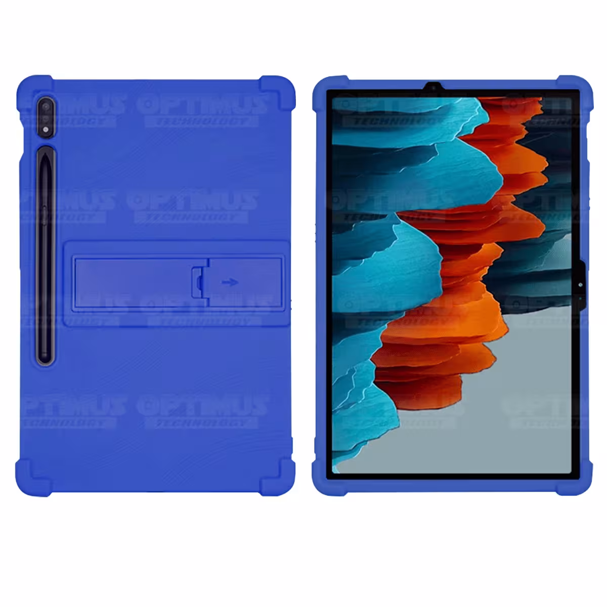 Estuche Case protector de goma Tablet Samsung Galaxy Tab S7 FE 12,4" Pulgadas Anti golpes con soporte OPTIMUS TECHNOLOGY™ - 2