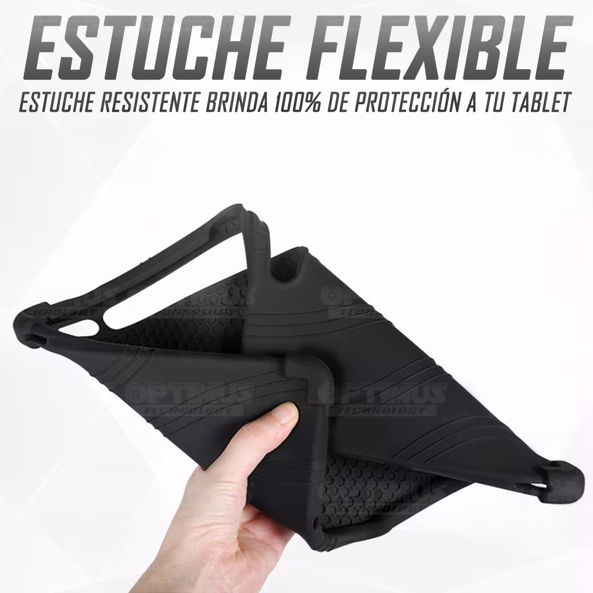Estuche Case protector de goma Tablet Samsung Galaxy Tab S7 FE 12,4" Pulgadas Anti golpes con soporte OPTIMUS TECHNOLOGY™ - 13