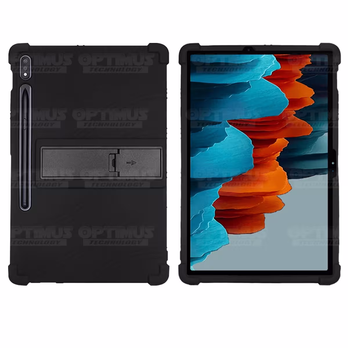 Kit Case Forro Protector Antigolpes + Teclado y Mouse Ratón Bluetooth para Tablet Samsung Galaxy Tab S7 FE 12,4" Pulgadas OPTIMU