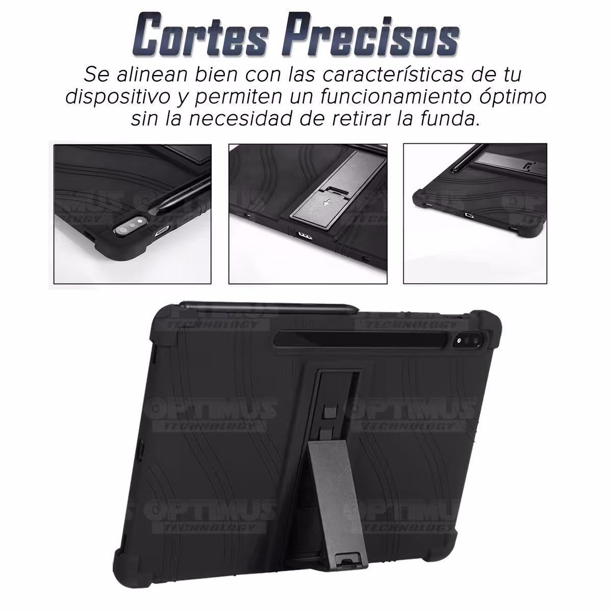 Kit Case Estuche Protector Antigolpes + Teclado Mouse Touchpad Bluetooth para Tablet Samsung Galaxy Tab S7 FE 12,4" Pulgadas OPT