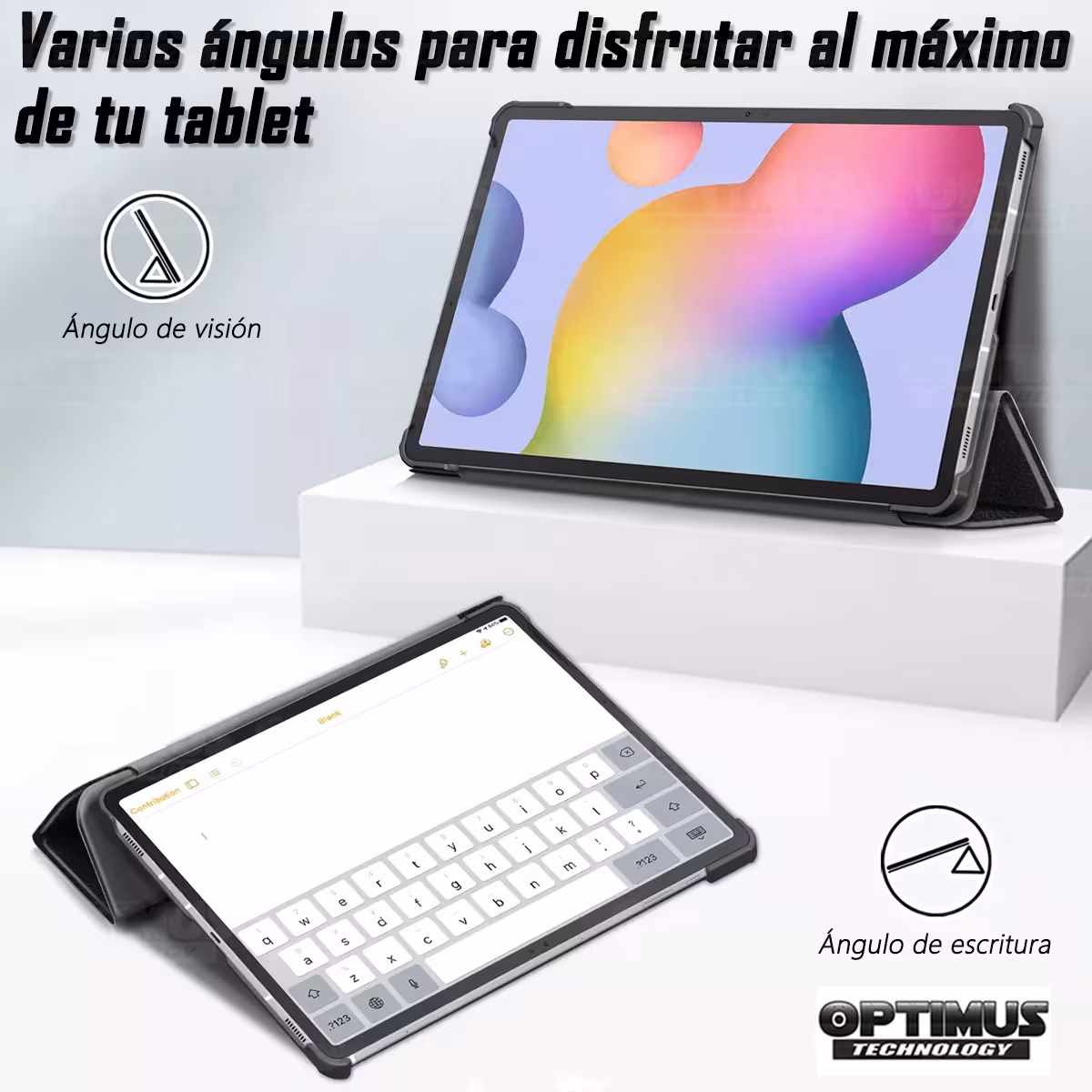 Kit Case Forro Protector + Teclado y Mouse Ratón Bluetooth para Tablet Samsung Galaxy Tab S7 FE 12,4" Pulgadas OPTIMUS TECHNOLOG