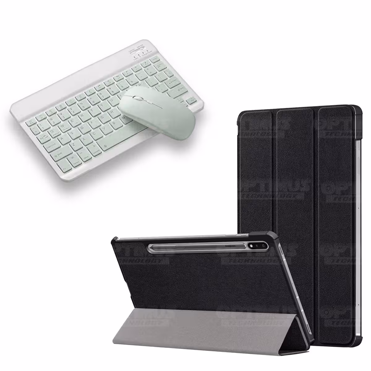Kit Case Forro Protector + Teclado y Mouse Ratón Bluetooth para Tablet Samsung Galaxy Tab S7 FE 12,4" Pulgadas OPTIMUS TECHNOLOG