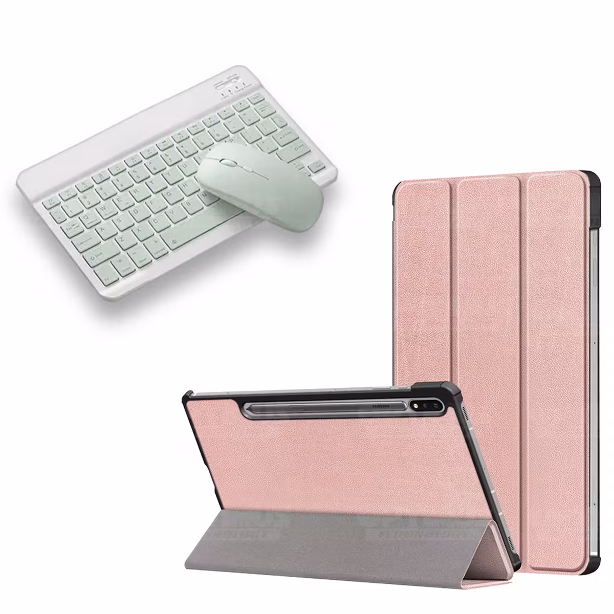 Kit Case Forro Protector + Teclado y Mouse Ratón Bluetooth para Tablet Samsung Galaxy Tab S7 FE 12,4" Pulgadas OPTIMUS TECHNOLOG