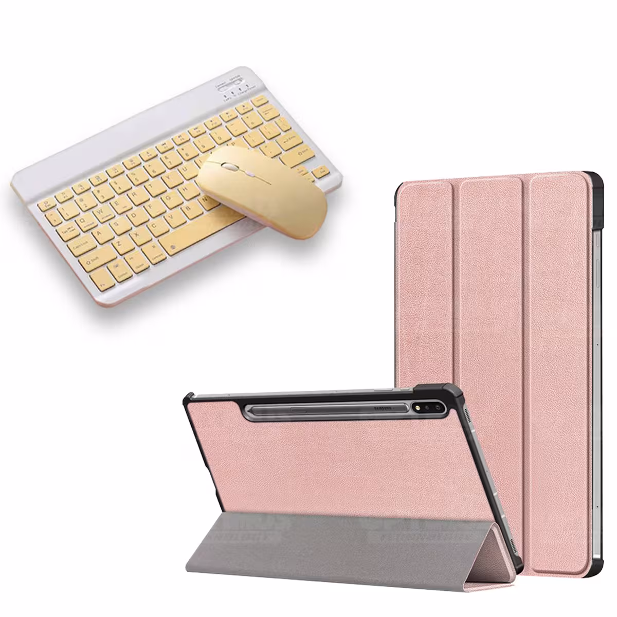 Kit Case Forro Protector + Teclado y Mouse Ratón Bluetooth para Tablet Samsung Galaxy Tab S7 FE 12,4" Pulgadas OPTIMUS TECHNOLOG