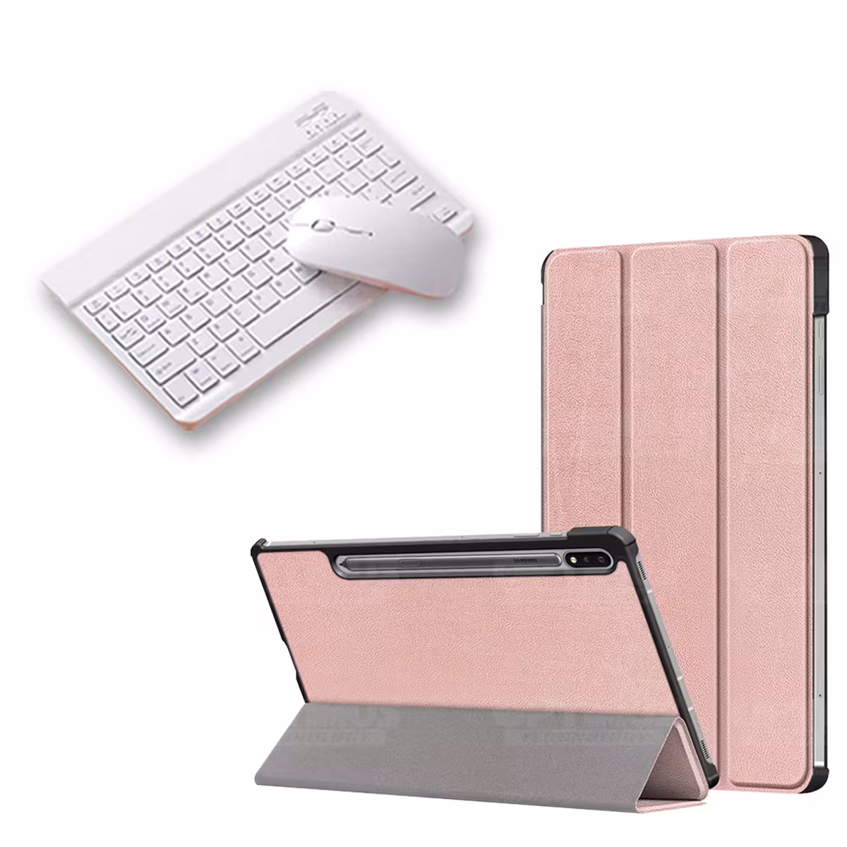 Kit Case Forro Protector + Teclado y Mouse Ratón Bluetooth para Tablet Samsung Galaxy Tab S7 FE 12,4" Pulgadas OPTIMUS TECHNOLOG