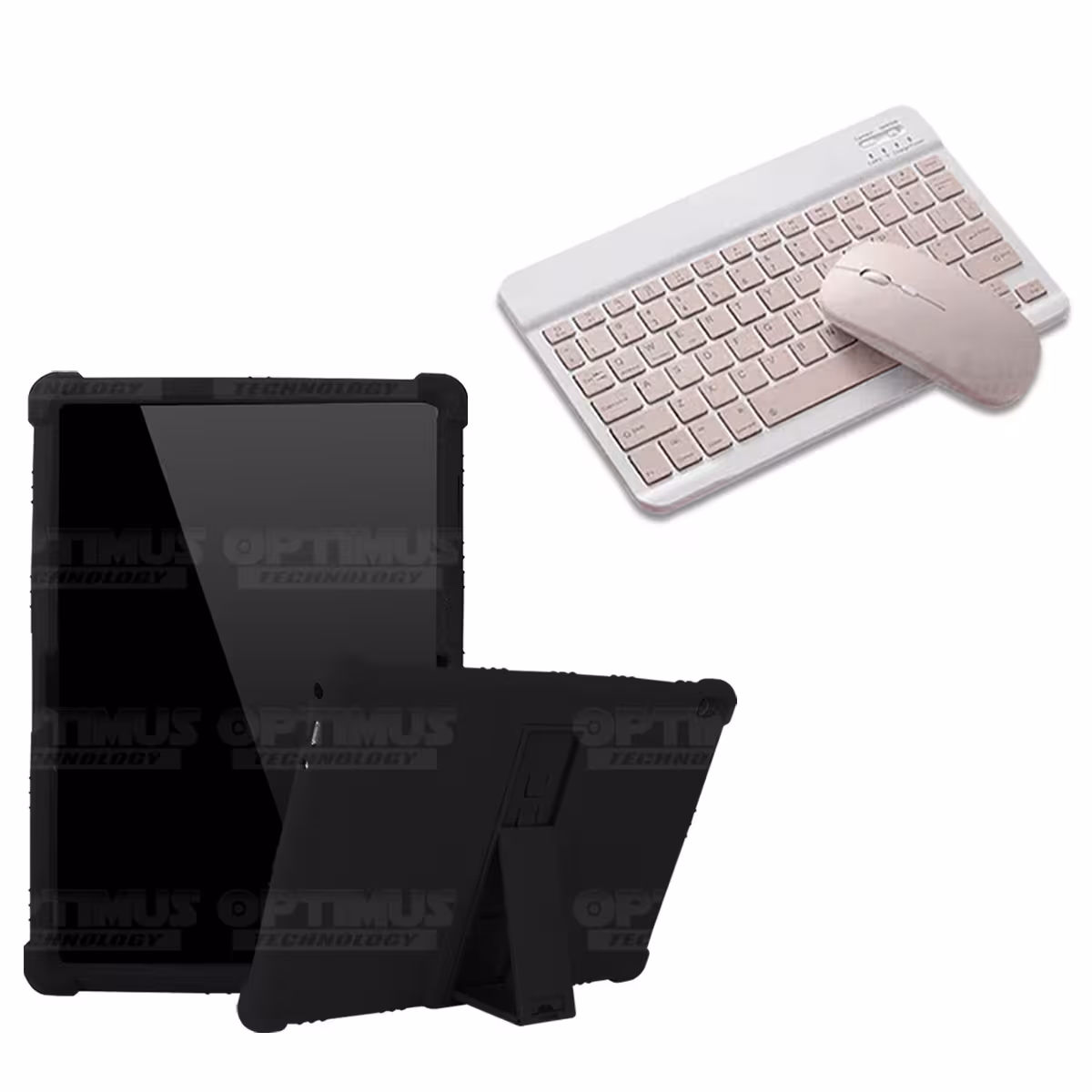 Kit Case Forro Protector Antigolpes + Teclado y Mouse Ratón Bluetooth para Tablet Lenovo Tab M10 Tb-x505f OPTIMUS TECHNOLOGY™ -