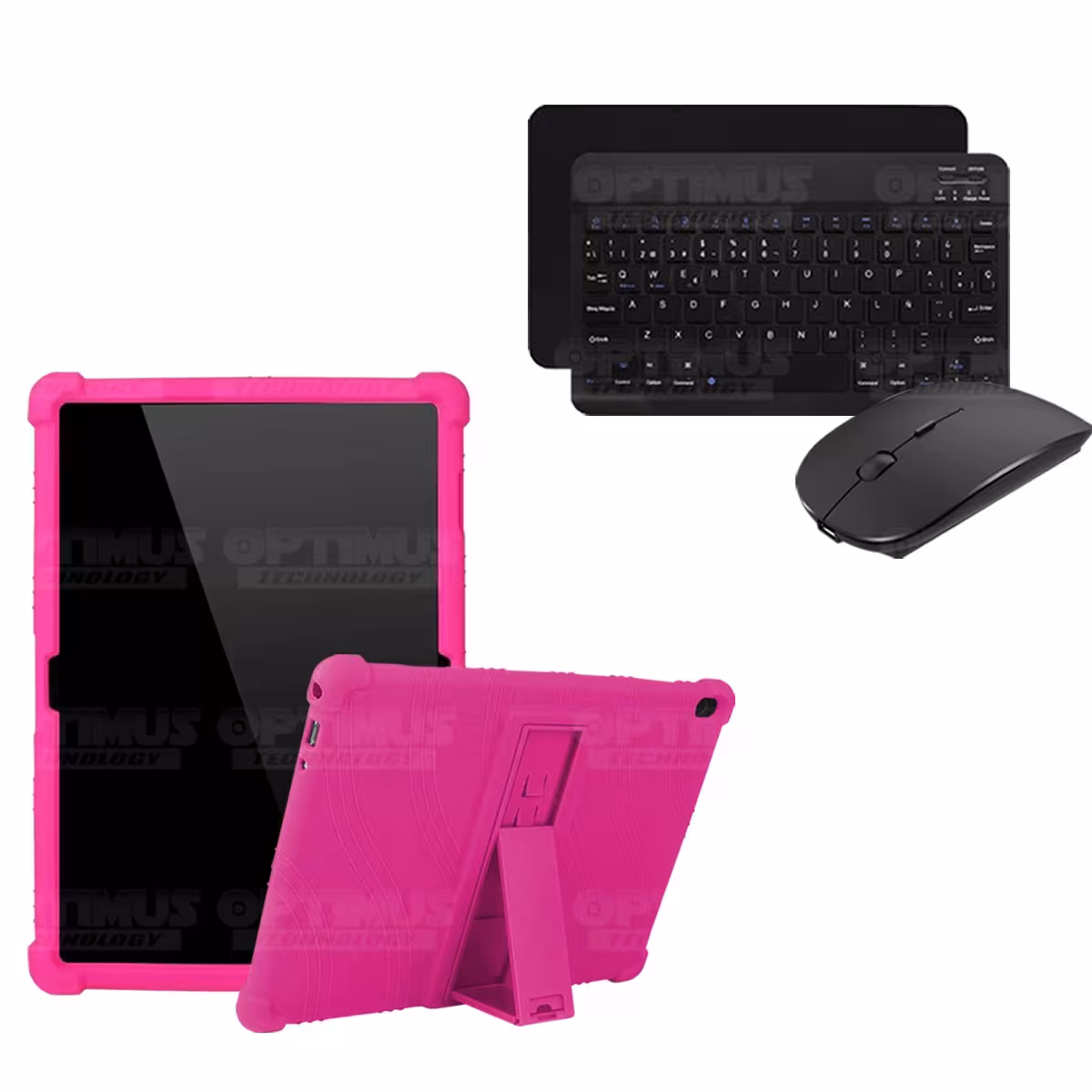 Kit Case Forro Protector Antigolpes + Teclado y Mouse Ratón Bluetooth para Tablet Lenovo Tab M10 Tb-x505f OPTIMUS TECHNOLOGY™ -