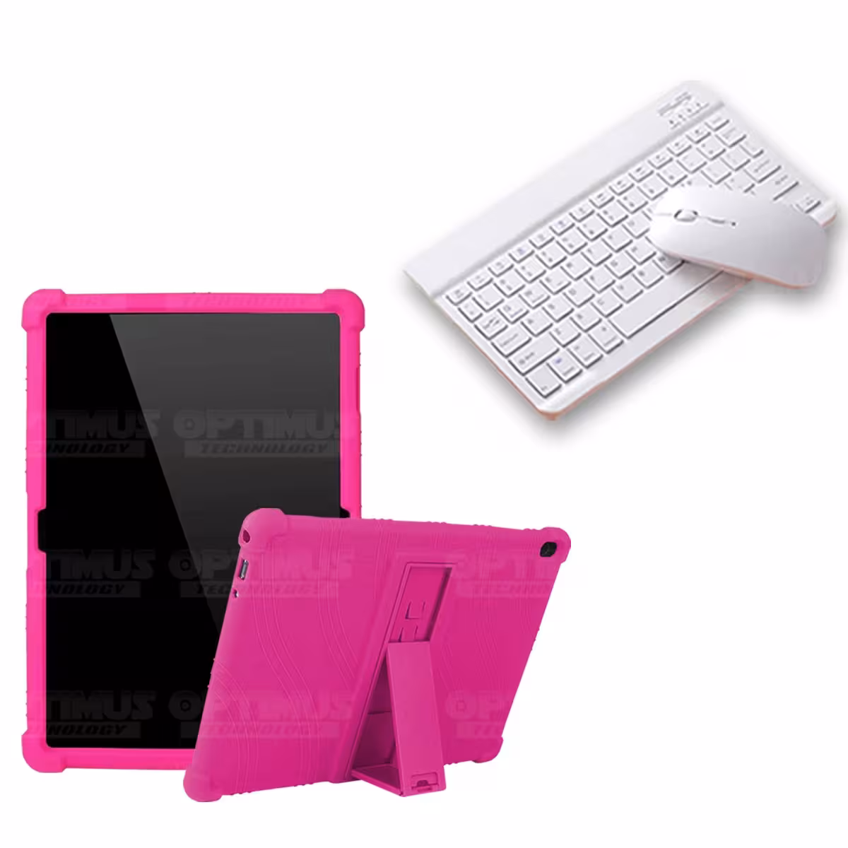 Kit Case Forro Protector Antigolpes + Teclado y Mouse Ratón Bluetooth para Tablet Lenovo Tab M10 Tb-x505f OPTIMUS TECHNOLOGY™ -