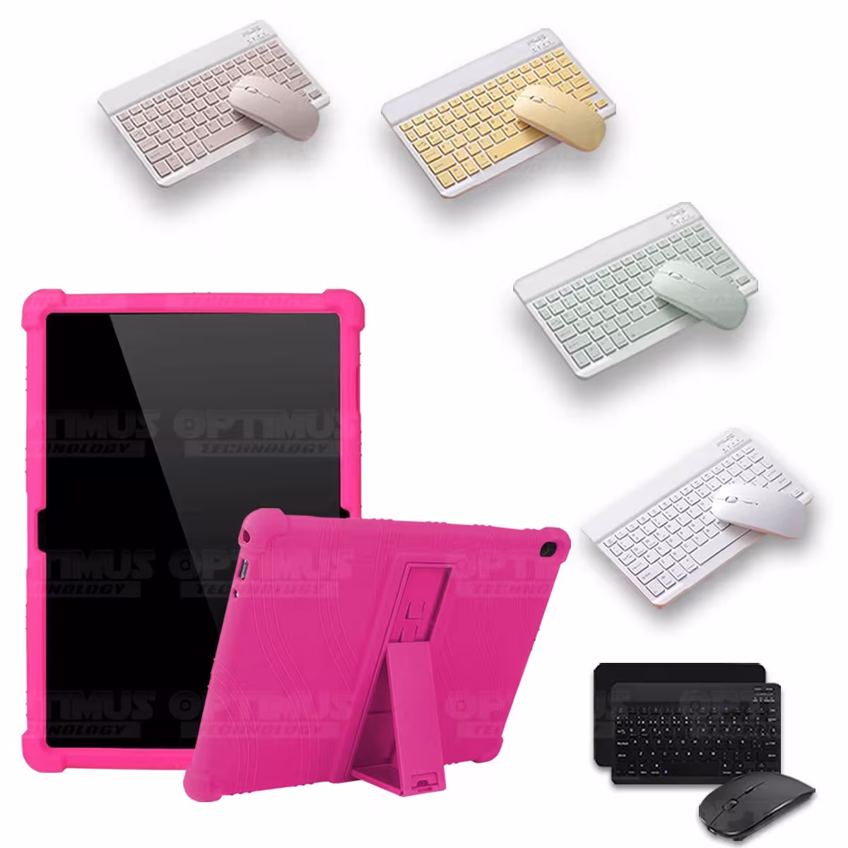 Kit Case Forro Protector Antigolpes + Teclado y Mouse Ratón Bluetooth para Tablet Lenovo Tab M10 Tb-x505f OPTIMUS TECHNOLOGY™ -