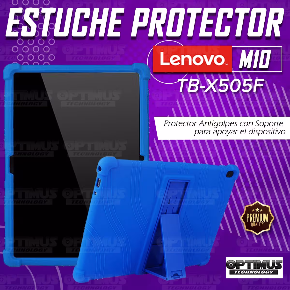 Kit Case Estuche Protector Antigolpes + Teclado Mouse Touchpad Bluetooth para Tablet Lenovo Tab M10 Tb-x505f OPTIMUS TECHNOLOGY™