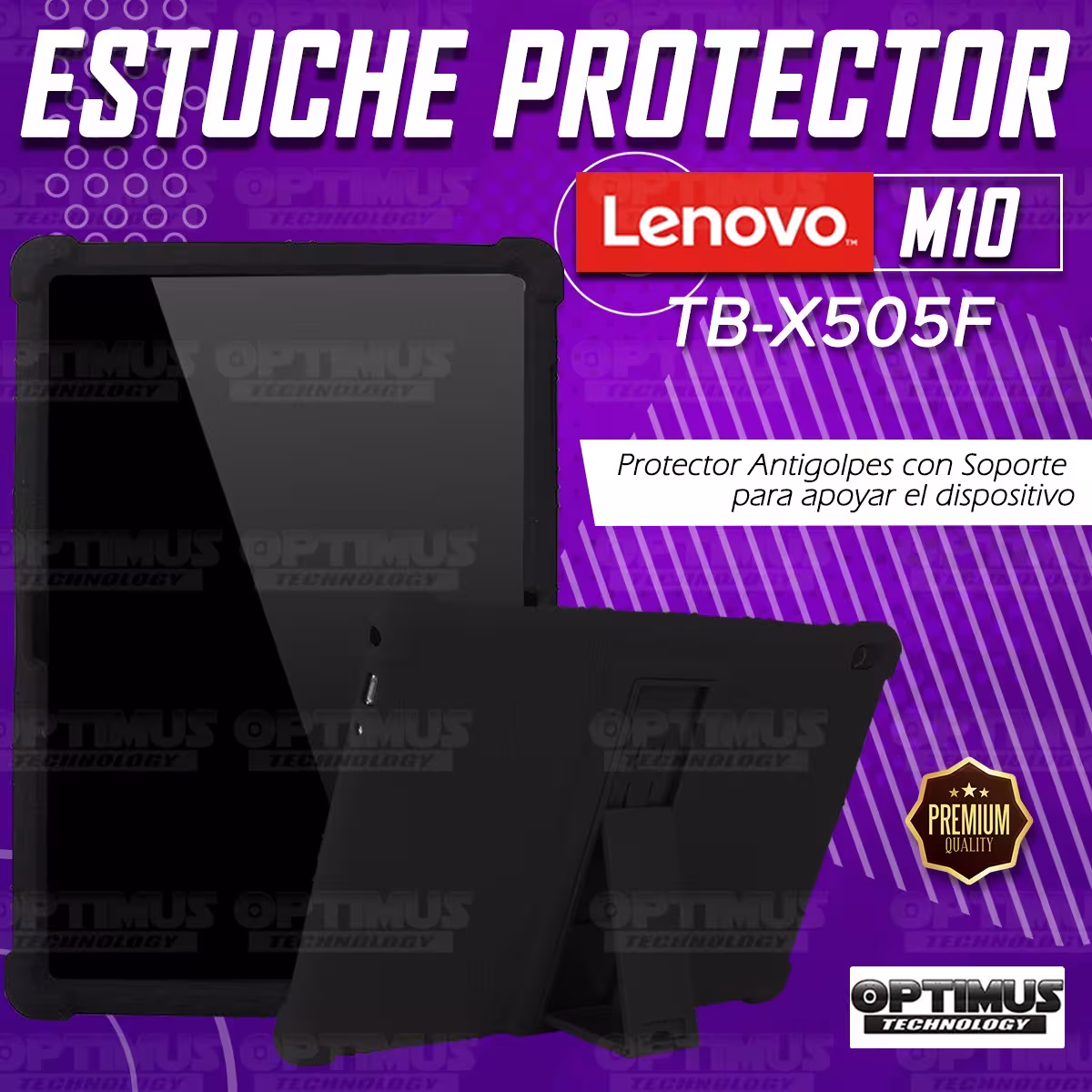 Kit Case Estuche Protector Antigolpes + Teclado Mouse Touchpad Bluetooth para Tablet Lenovo Tab M10 Tb-x505f OPTIMUS TECHNOLOGY™