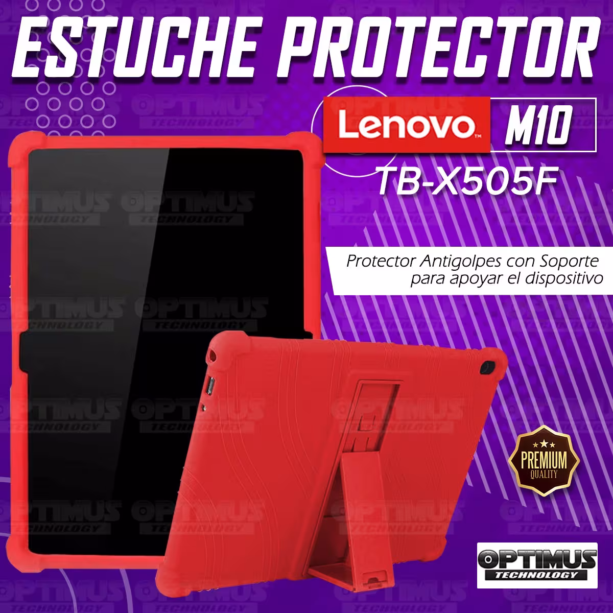 Kit Case Estuche Protector Antigolpes + Teclado Mouse Touchpad Bluetooth para Tablet Lenovo Tab M10 Tb-x505f OPTIMUS TECHNOLOGY™