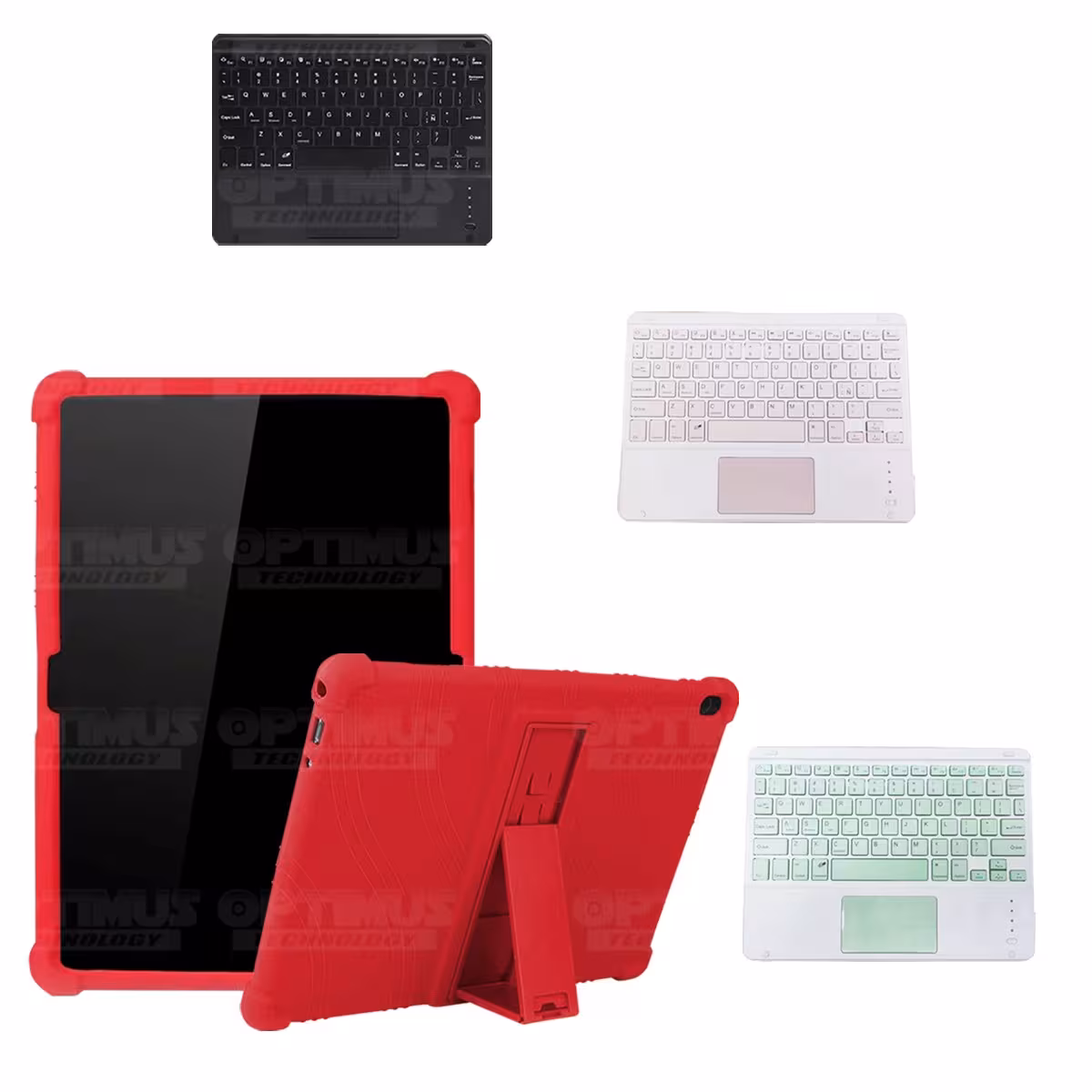 Kit Case Estuche Protector Antigolpes + Teclado Mouse Touchpad Bluetooth para Tablet Lenovo Tab M10 Tb-x505f OPTIMUS TECHNOLOGY™