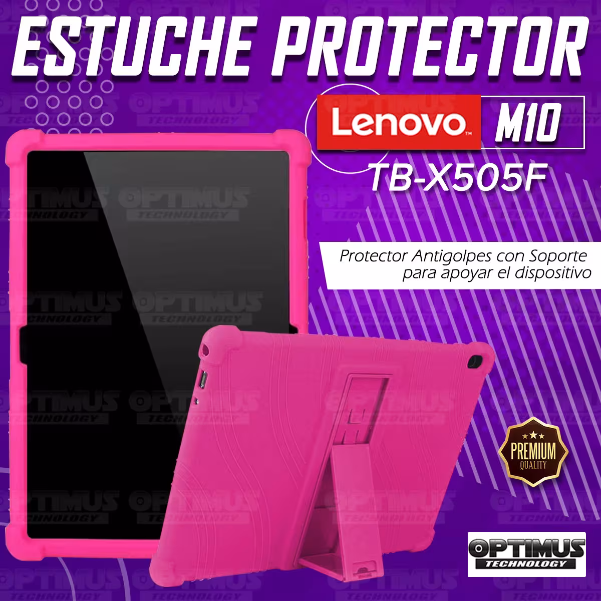 Kit Case Estuche Protector Antigolpes + Teclado Mouse Touchpad Bluetooth para Tablet Lenovo Tab M10 Tb-x505f OPTIMUS TECHNOLOGY™