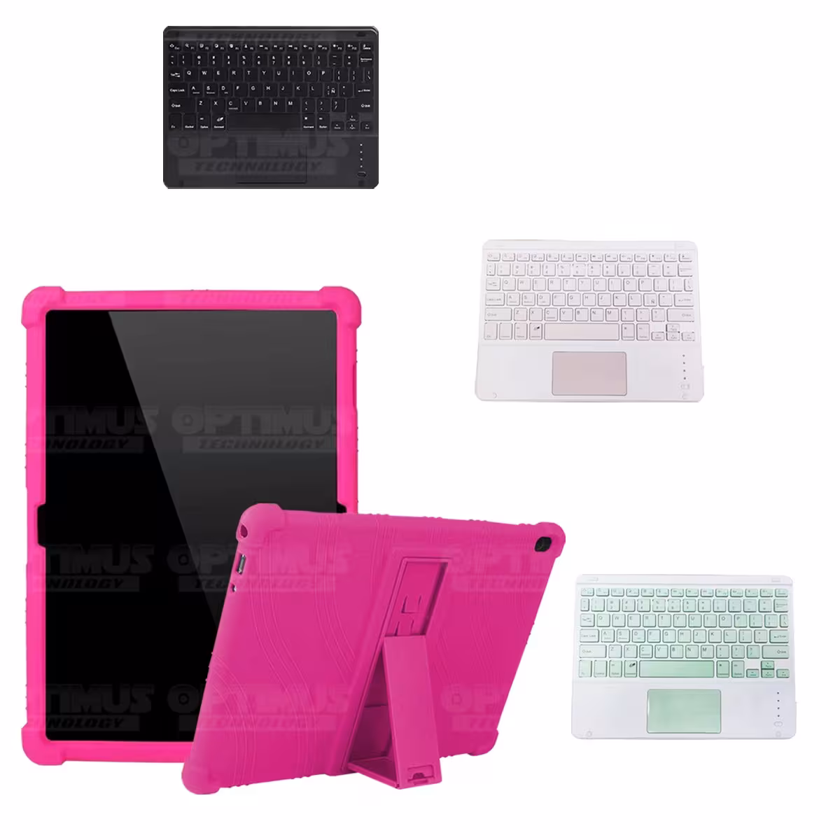 Kit Case Estuche Protector Antigolpes + Teclado Mouse Touchpad Bluetooth para Tablet Lenovo Tab M10 Tb-x505f OPTIMUS TECHNOLOGY™