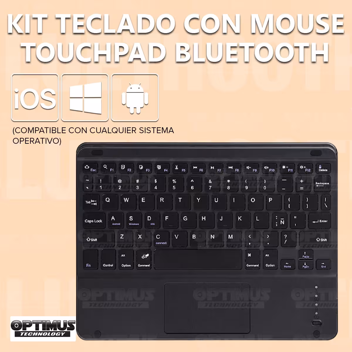 Kit Case Estuche Protector Antigolpes + Teclado Mouse Touchpad Bluetooth para Tablet Lenovo Tab M10 Tb-x505f OPTIMUS TECHNOLOGY™