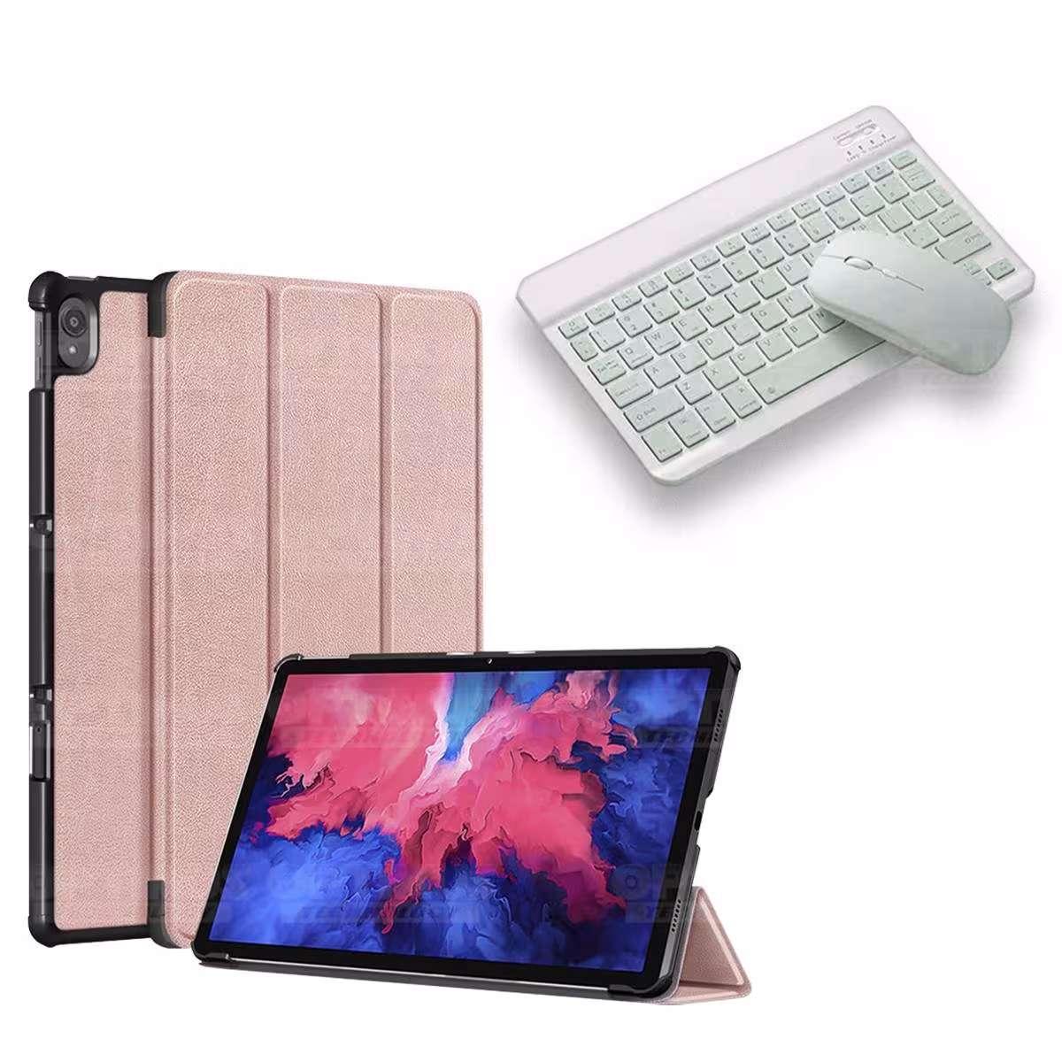 Kit Case Forro Protector + Teclado y Mouse Ratón Bluetooth para Tablet Lenovo P11 2020 Tb-J606F OPTIMUS TECHNOLOGY™ - 8