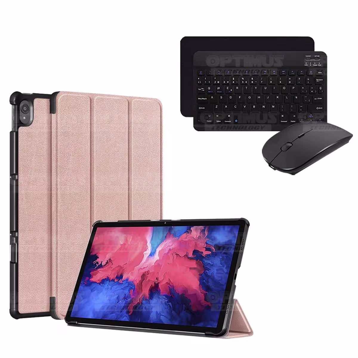 Kit Case Forro Protector + Teclado y Mouse Ratón Bluetooth para Tablet Lenovo P11 2020 Tb-J606F OPTIMUS TECHNOLOGY™ - 9