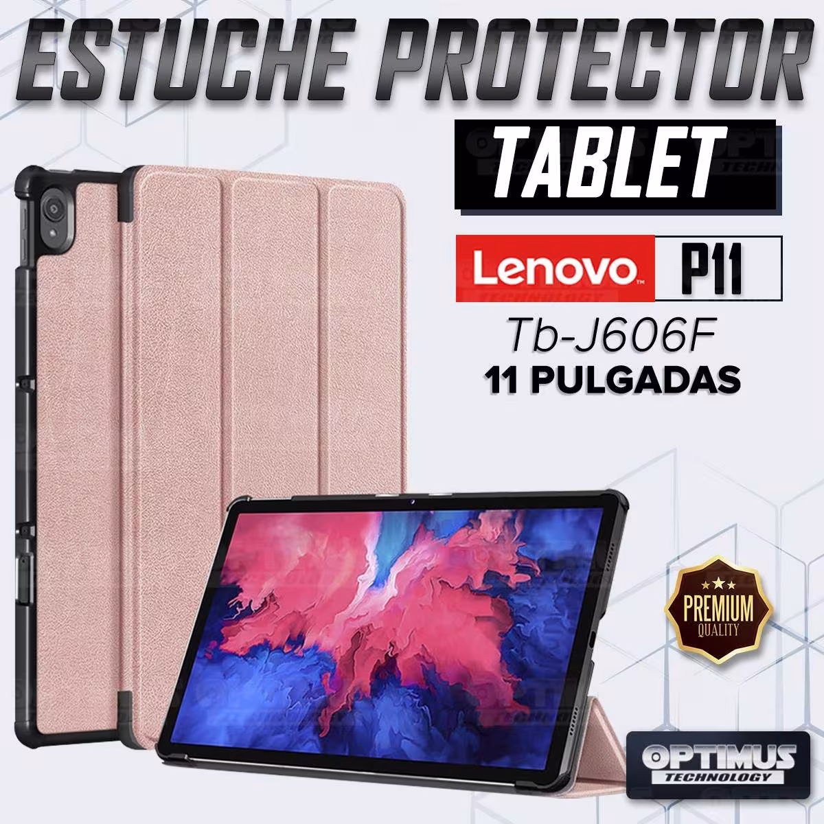 Kit Case Forro Protector + Teclado y Mouse Ratón Bluetooth para Tablet Lenovo P11 2020 Tb-J606F OPTIMUS TECHNOLOGY™ - 17