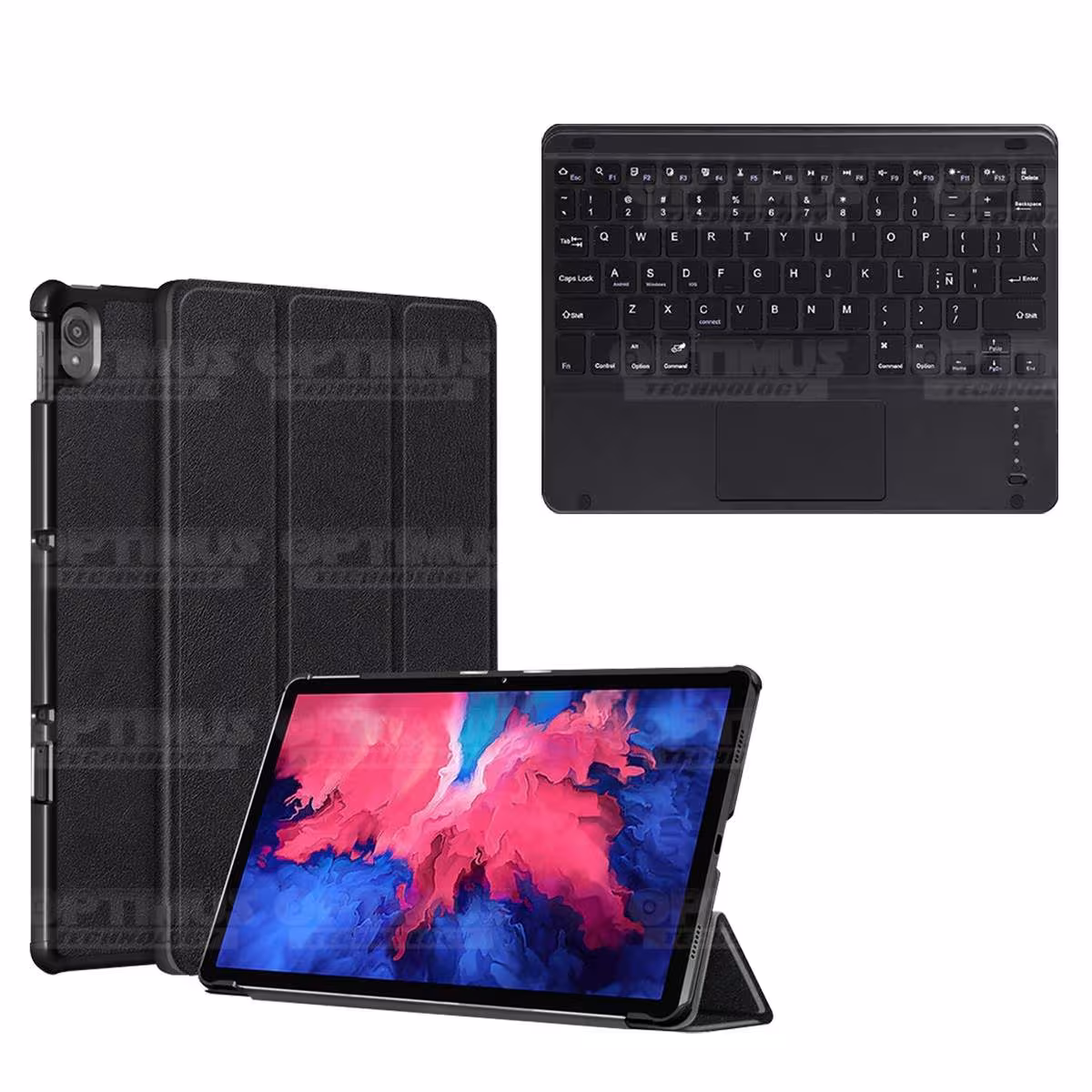 Kit Case Folio Protector + Teclado Mouse Touchpad Bluetooth para Tablet Lenovo P11 2020 Tb-J606F OPTIMUS TECHNOLOGY™ - 2