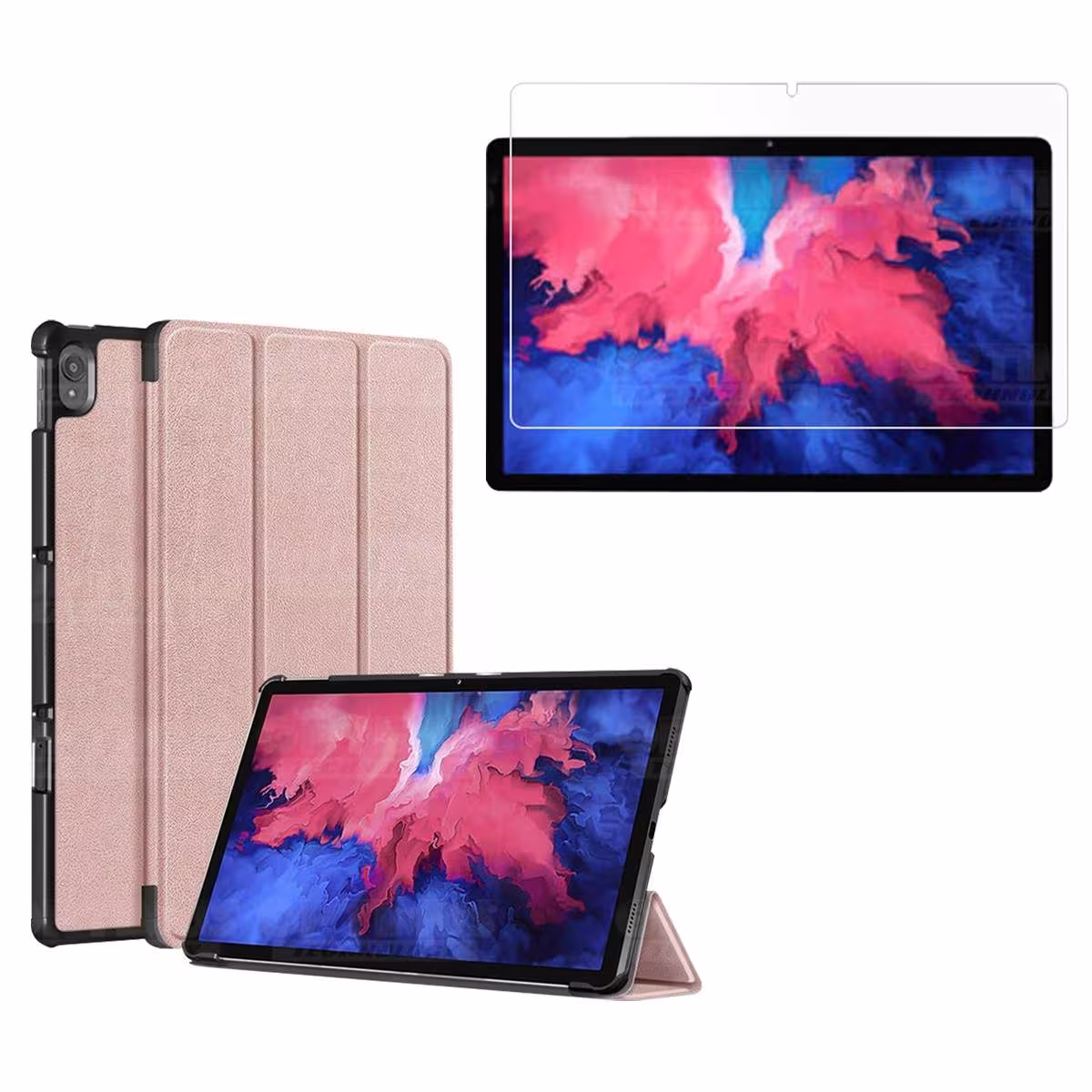 Kit Vidrio templado + Case Protector + Teclado con Mouse Touchpad Bluetooth Tablet Lenovo P11 2020 Tb-J606F OPTIMUS TECHNOLOGY™