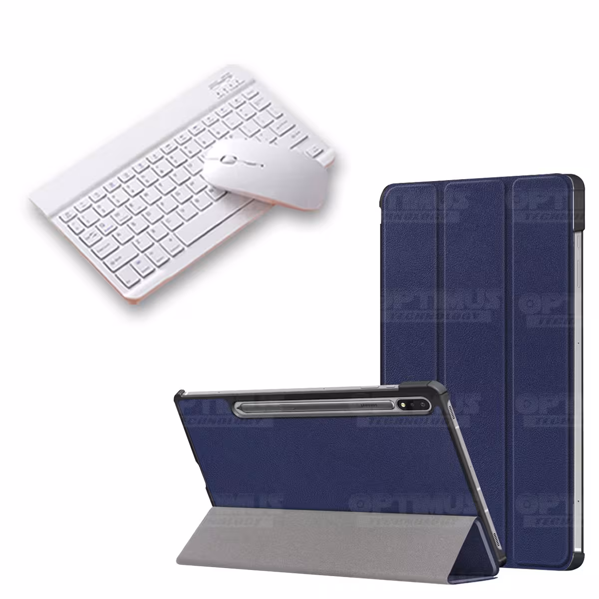 Kit Case Forro Protector + Teclado y Mouse Ratón Bluetooth para Tablet Samsung Galaxy Tab S7 FE 12,4" Pulgadas OPTIMUS TECHNOLOG
