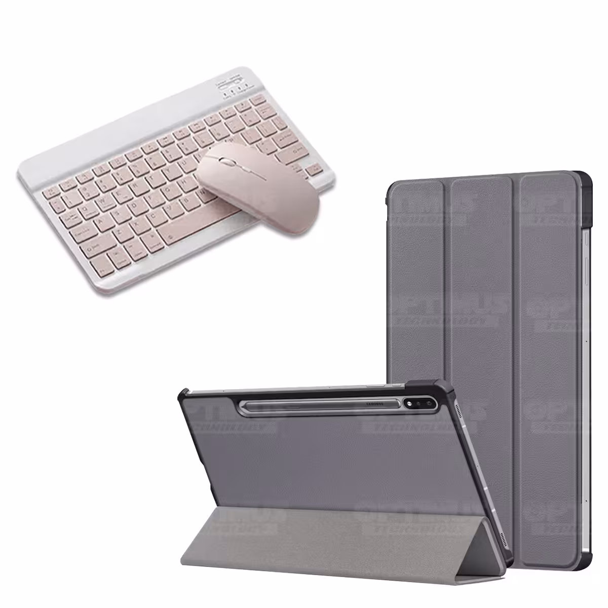 Kit Case Forro Protector + Teclado y Mouse Ratón Bluetooth para Tablet Samsung Galaxy Tab S7 FE 12,4" Pulgadas OPTIMUS TECHNOLOG