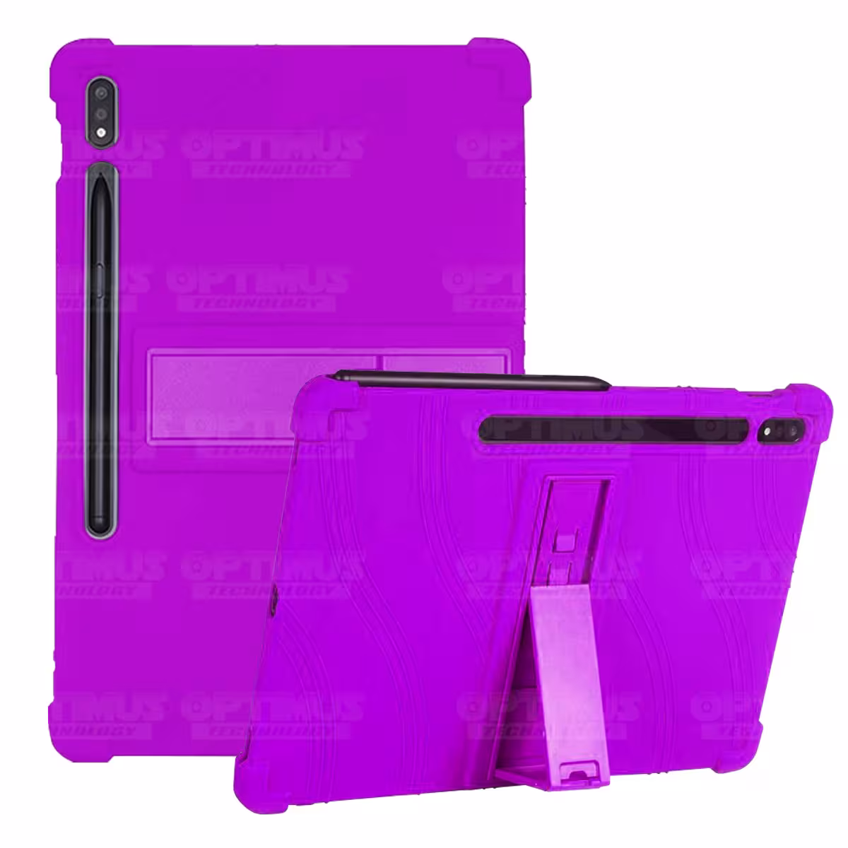 Kit Vidrio templado y Estuche Protector de goma antigolpes con soporte Tablet Samsung Galaxy Tab S7 Plus 12.4 Pulgadas
