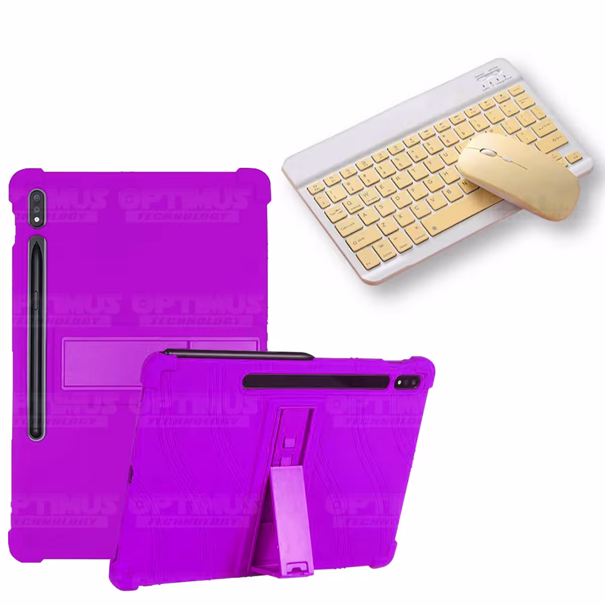 Kit Case Forro Protector Antigolpes + Teclado y Mouse Ratón Bluetooth para Tablet Samsung Galaxy Tab S7 Plus 12.4 Pulgadas