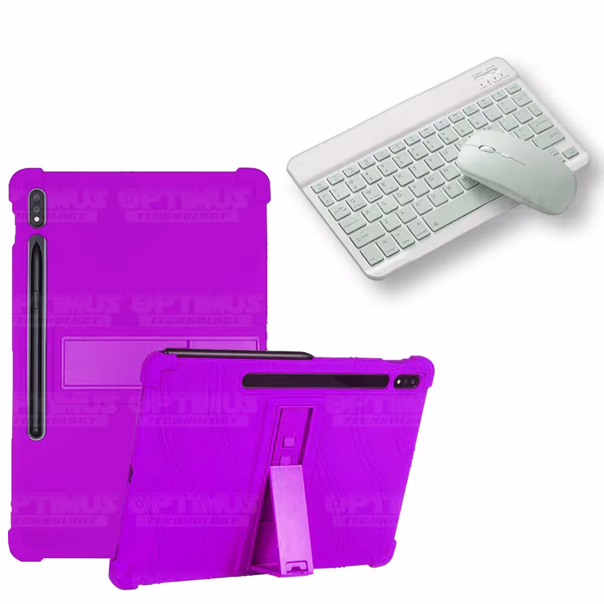 Kit Case Forro Protector Antigolpes + Teclado y Mouse Ratón Bluetooth para Tablet Samsung Galaxy Tab S7 Plus 12.4 Pulgadas