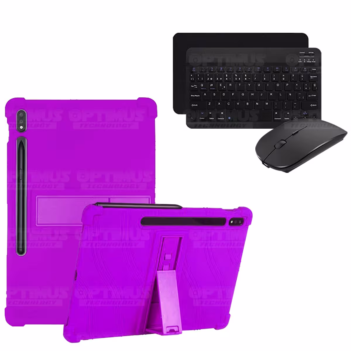 Kit Case Forro Protector Antigolpes + Teclado y Mouse Ratón Bluetooth para Tablet Samsung Galaxy Tab S7 Plus 12.4 Pulgadas