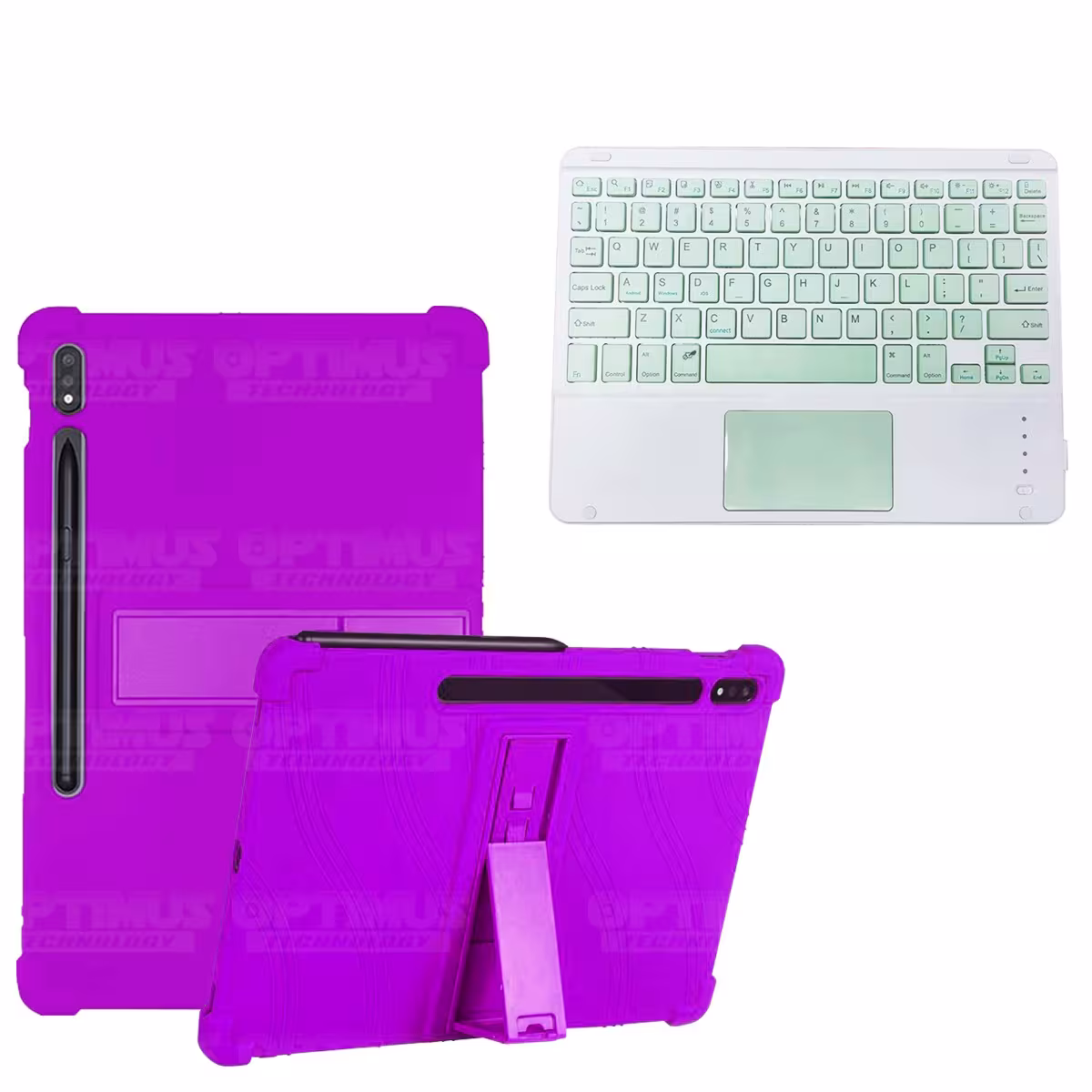 Kit Case Estuche Protector Antigolpes + Teclado Mouse Touchpad Bluetooth para Tablet Samsung Galaxy Tab S7 Plus 12.4 Pulgadas