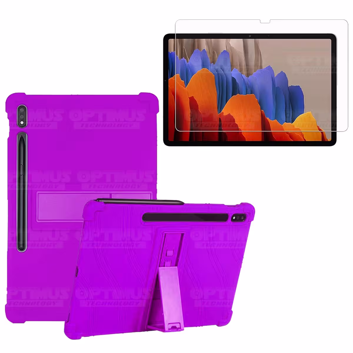 Kit Vidrio templado + Estuche Protector + Teclado con Mouse Touchpad Bluetooth Tablet Samsung Galaxy Tab S7 Plus 12.4 Pulgadas